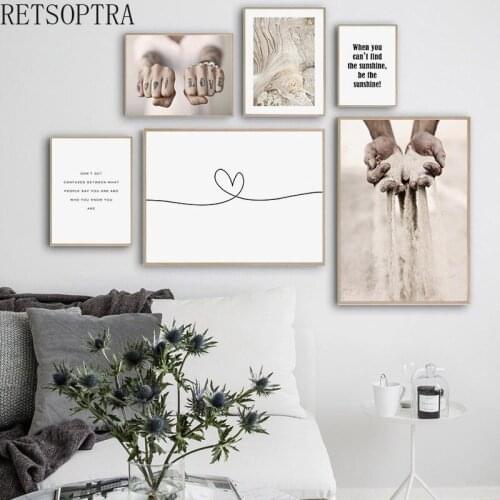 Scandinavian Modern Print Poster Home Decoration Love Motivational Quote Desert Canvas Painting Wall Art Abstract Marble Picture