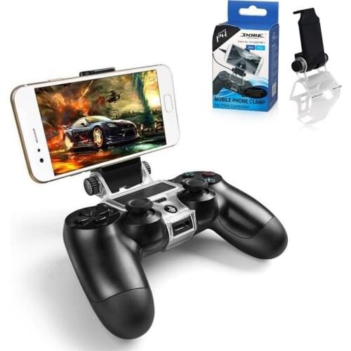 Foldable Game Controller Gamepad Holder 180 Degree Adjustan Controller Phone Clip Holder Clamp Mount Stand for PS 4 Slim/Pro