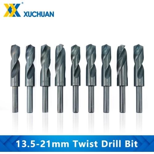 Reduced Shank Nitride Coating Twist Drill Bit HSS Drill Bit 13.5-21mm Hole Cutter For Wood/Metal Drilling Bit Gun Drill Bits