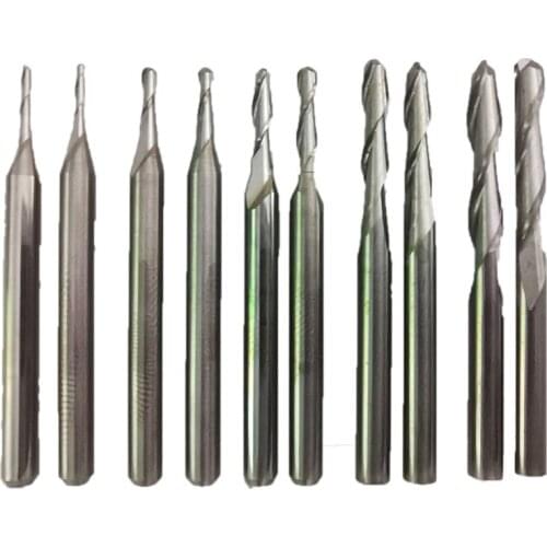 Spiral milling cutter Acrylic non-burr engraving machine tool 10 sets of 5 specifications 1.0-3.175mm