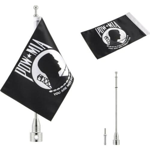 Universal Motorcycle 6x9" Polyester Luggage Rack POWMIA Flag for Harley Yamaha Honda Suzuki Kawasaki Models