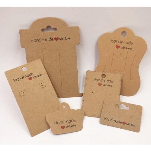 100pcs Kraft Jewelry Sets Display Cards Necklace/Earring/Hairpin/Pendant /Love Gift Packaging Labels