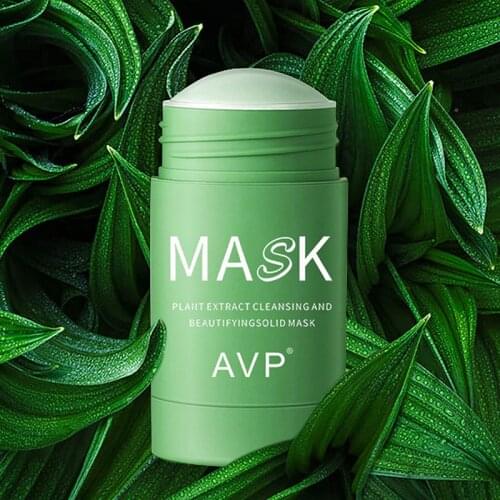 Green Tea Deep Cleansing Mud Mask Oil Control Anti-acne Eggplant Solid Masks Purifying Clay Stick Mask Moisturizing Skin Care