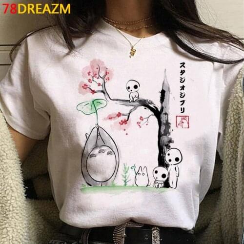 Miyazaki Hayao Totoro clothes top tees women plus size print japanese 2021 couple t shirt top tees