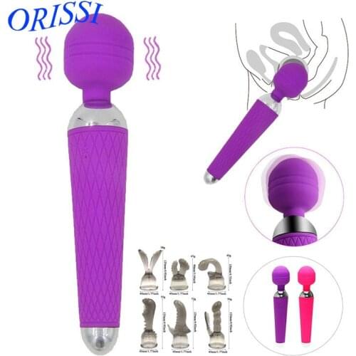 ORISSI Powerful Vibrator AV Magic Wand Sex Toys for Woman Female Clitoris Stimulator Multispeed USB Rechargeable Adult Products