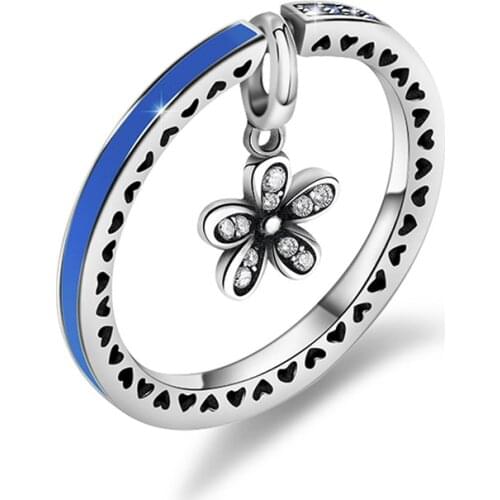 NEW Original Design 100% 925 Sterling Silver Ring Zircon Dazzling Dazzling Daisy For Women Fashion Pendant Ring jz341-jz360