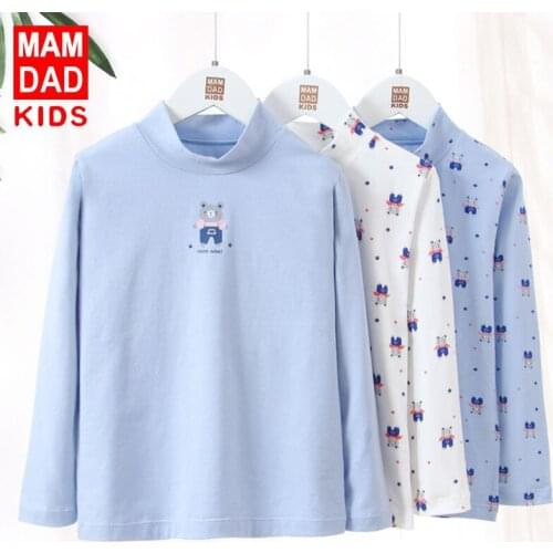 Toddler Boys Winter Clothes 2020 New Kids Cotton Cartoon Print Bottoming Shirt Casual Turtleneck Warm Tshirt for Boy Child Tops