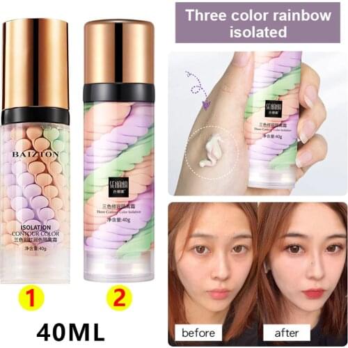 1pcs three-color touch-up cream to brighten the skin refreshing and moisturizing BB cream natural nude makeup