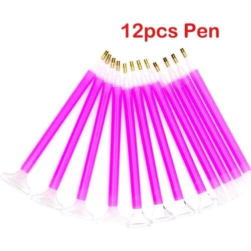 12 Pcs 5D Diamond Embroidery Painting Pen Cross Stitch Tools Drill Pen for Sqaure round Diamond Rhinestone Painting