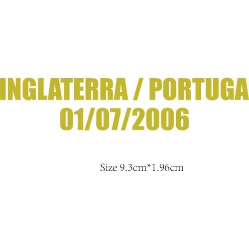 2006 Portugal Match Details Portugal Vs Inglaterra Iron on patches for clothes Soccer Badge