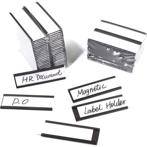 30Pcs Magnetic Label Holders,Sign and Ticket Holder,Holders for Metal Shelf Label Organization, Whiteboard