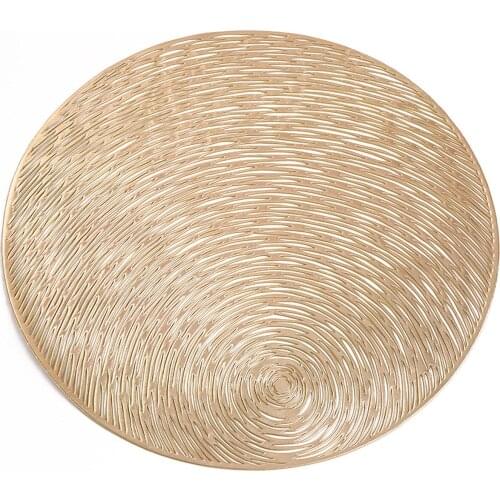 6PCS New hollow solid color heat insulation pad household goods high temperature bronzing non-slip anti-scalding bowl mat