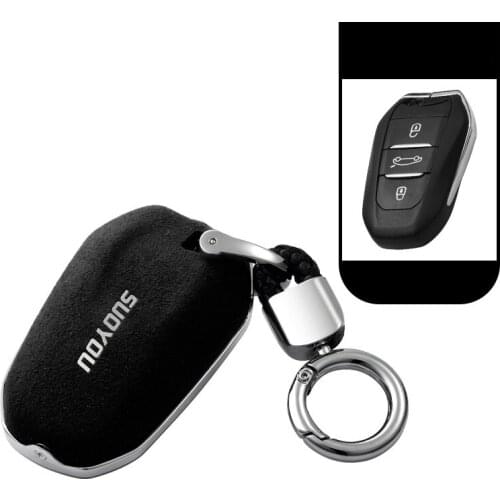 Car Key Case Cover Genuine Leather Galvanized Alloy For Peugeot 3008/508/2008 For Citroen C4l/ds6/c6/ds5 Car Accessories