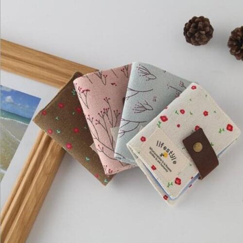 Floral Credit Card Holder Fashion Women ID Business Bank Card Wallet Cash Holder Canvas 20 Pcs Credit Card Holder Bag
