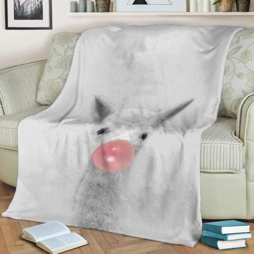 Baby Sheep bubblegum Flannel Throw Blanket 3D Printed Keep Warm Sofa Child Blanket Home Decor Textiles Dream Family Gift