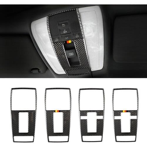 For Mercedes Benz C E Class W204 W212 2010 2011 2012 Carbon Fiber Car Interior Front Reading Light Frame Cover Sticker Trim