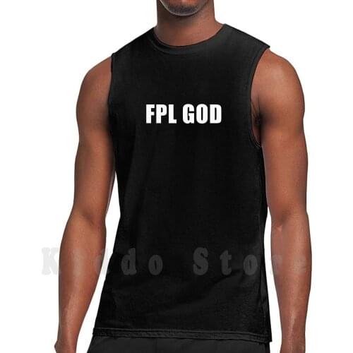 Fpl God White Fpl Design Tank Tops Vest 100% Cotton Fpl Fantasy Premier Football Soccer Epl Var Captain