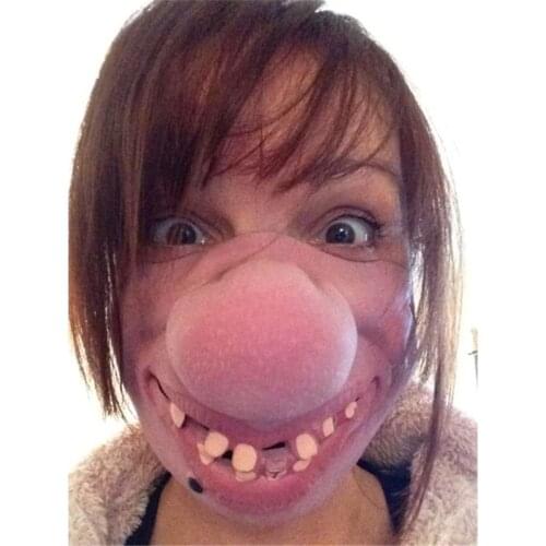 Halloween Costume Fun Scary Mask Clown Latex Masquerade Masks Buck Tooth Half Face Mask for Halloween Party Dress Cosplay Decor