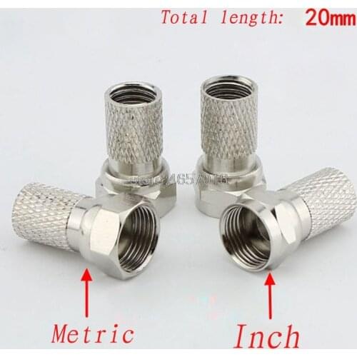 Good quality 75-5 F type connector Digital cable TV coax plug for CATV cable TV screw coax plug F-type connector 100pcs/lot