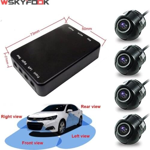 4PCS 360 Rotation Front/Side/Rear View Backup Cameras With 4Way Control Box Cameras Switch System For Parking Assistance