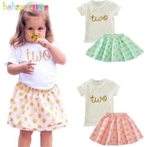 2017 Summer Children Clothes sets Girls Dress Little Lady Skirts Kids Toddler Girls Clothing t-shirt+skirt Cute Princess A216