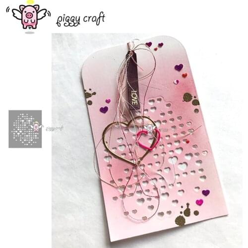Piggy Craft metal cutting dies cut die mold Love heart background Scrapbook paper craft album card punch knife art cutter die