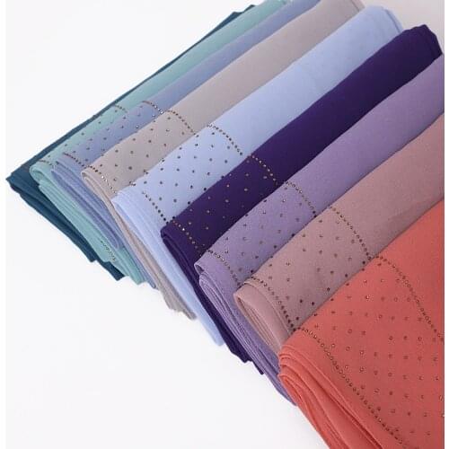 Fashion Women Bubble Pearl Chiffon Scarf Hijab With Crystal Drilling Shawls Headband Hijabs Scarves Scarf 19 Colors For Choose