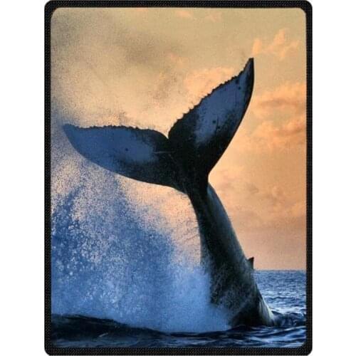 Whale Soft Flannel Fleece Kids Travel Blanket Winter Baby Nap Warm Blankets Customized Bedspread
