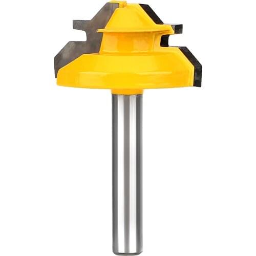 NICEYARD 1/4'' Woodworking Cutter Tool Shank Lock Miter Router Bit 45 Degree Tungsten Woodwork