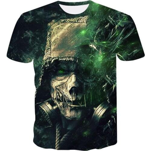 2020 new 3D skull messenger cool mens t-shirt Summer quick-drying casual short-sleeved T-shirt Street fashion brand T-shirt