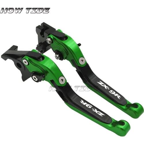 With Logo(ZX-9R) CNC New Adjustable Motorcycle Brake Clutch Levers For Kawasaki ZX9R ZX-9R 1998 1999