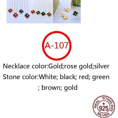A107 S925 sterling silver necklace personality fashion style four-leaf clover high-end style new jewelry girlfriend gift hot