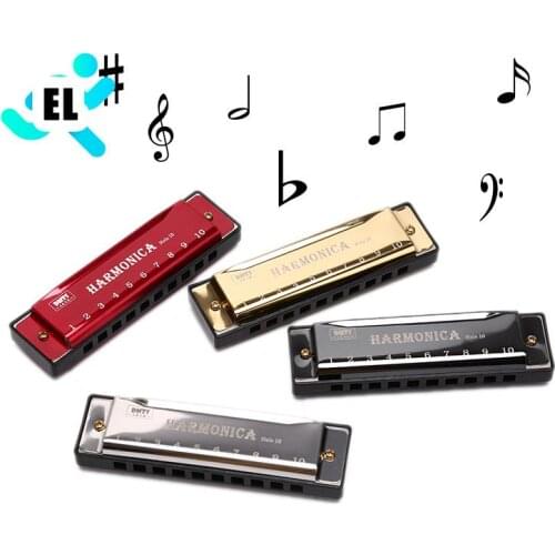 10 Hole Harmonica Mouth Organ Puzzle Musical Instrument Beginner Teaching Playing Gift Copper Core Resin Harmonica