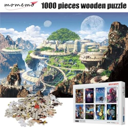 MOMEMO Fantasy World Puzzle 1000 Pieces Wooden Jigsaw Puzzle for Adults Landscape Figure Puzzles for Children Toys Box Packing
