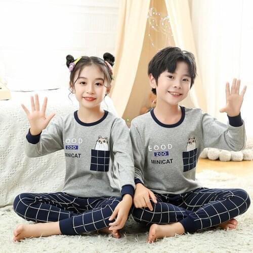 Children Pajamas Set Long Sleeve Baby Boy Pyjamas Girl Cartoon Home Clothes Kid Sleepwear Clothes Nightwear Homewear Pijamas Set