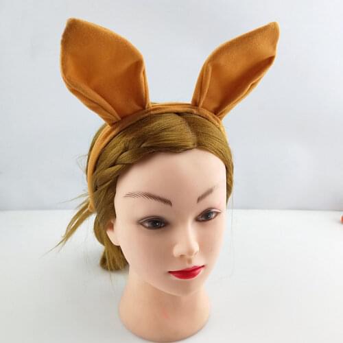 Animal Kangaroo EAR Headband Tie Tail Cosplay Carnival Baby Shower Birthday Party Costumes for Women Kids Halloween Christmas