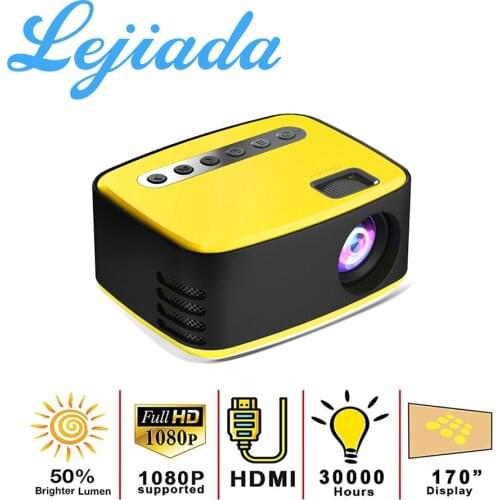 LEJIADA New T20 Mini Portable 1080P USB HD LED Home Media Video Player Cinema Projector 320x240 Pixels Supports Easy To Carry