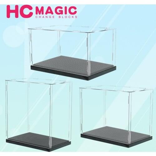 HC Magic Acrylic Action figures Transparent Display Case Mini Base Dustproof Toy 3D Assembly Model Collection Show Box