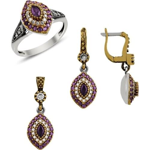 Silver 925 Sterling Shuttle Cubic Zirconia authentic Set