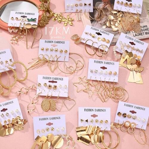 Vintage Metal Gold Hoop Earrings For Women Girls Fashion Flower Circle Earrings Set of Earrings 2021 NEW Party Jewelry Gift