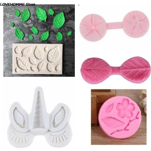 Silicone Cake Decorating Horse Horn Leaf Flower Peach Silicone Mold Fondant Mold Chocolate Baking Mould DIY Craft Soap Moulds