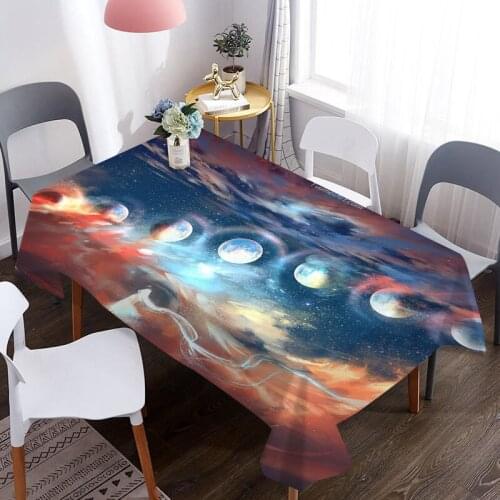 Table Cover Mysterious Universe Starry Sky Pattern Tablecloth Picnic Table Cloth Birthday Party Dinner For Home Decoration