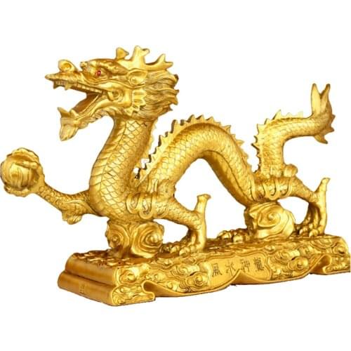 Traditional Dragon Figurine Noble Resin Animal Statue Home Table Decor