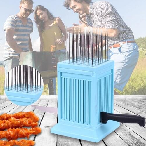 49 Holes Beef Pork Meat Kebab Maker Skewer Tools Vegetables Barbecue Accessories Barbecue Stringer Box Machine