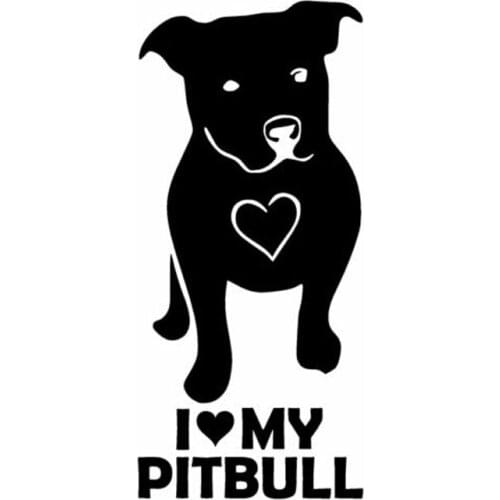 7*14.5cm I LOVE MY PITBULL Vinyl Animal Personality Window Decal Accessories car sticker