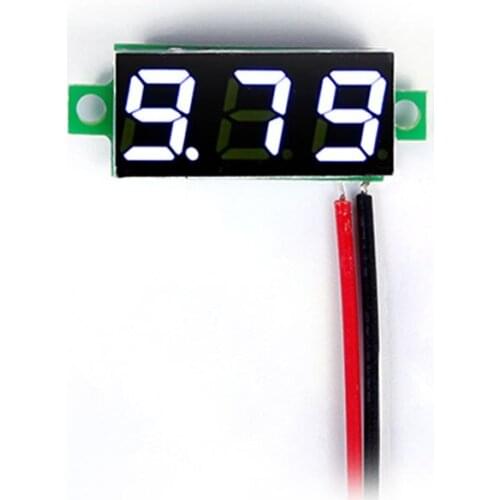 Taidacent Mini 2 Wire 0.28 DC Voltmeter DC2.5-30V Small Car Motorcycle Battery Voltage Meter with Reverse Connection Protection