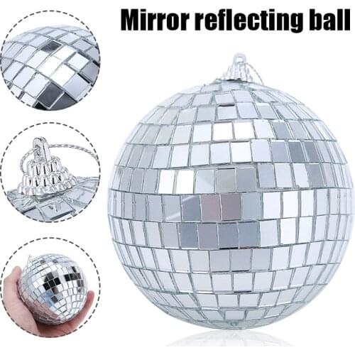 1pc Rotating Color Hanging Ball Mirror Reflecting Ball Provides A Disco Atmosphere To Parties Barbecues Dances