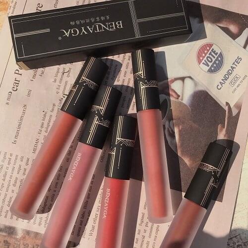 High Quality 1 Pcs Velvety Matte Lipstick Long Lasting Nonstick Cup Not Fade Makeup Cosmetics For Girl Women