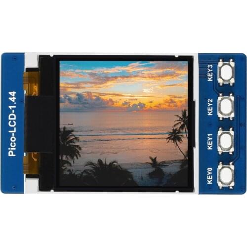1.44inch LCD Display Module for Pico,SPI interface,128×128 pixels,65K colour screen,Embedded ST7735S Driver