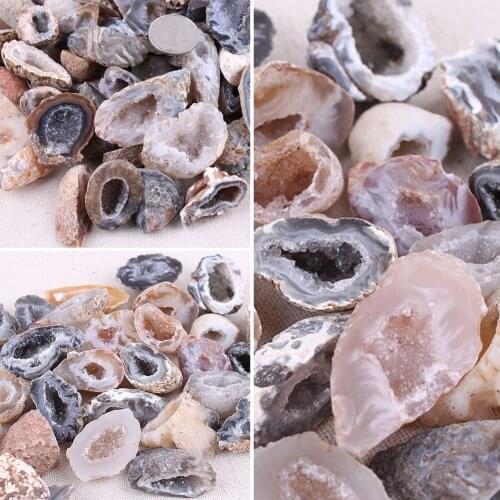 1Pcs Geodes Oco Agate Natural Crystals Druzy Halves Quartz Specimens DIY Decor